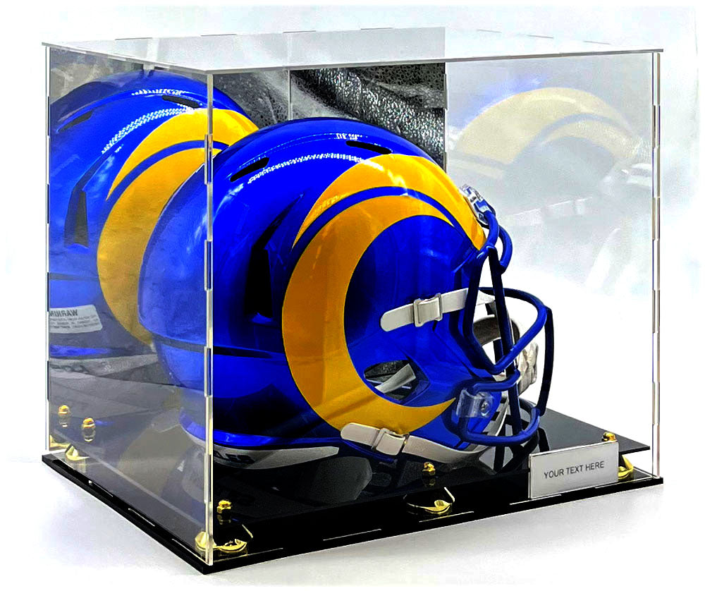 double football helmet case Acrylic Display Box Gold Mirror 2 Level Riser Sho – BH21 Enterprise canvas_bags Daiwa Shock Spinning Combo Color:Light blue (horizontal double pull) size football and helmet